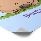 Poster Belle illustration de dessin animé de bébé wombat (Coin)