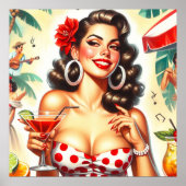 Poster Belle illustration de femme rétro (Devant)