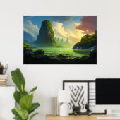 Poster Belle illustration de Green Water Bay (Bureau à domicile)