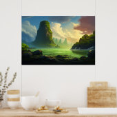 Poster Belle illustration de Green Water Bay (Cuisine)