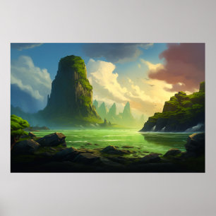 Poster Belle illustration de Green Water Bay