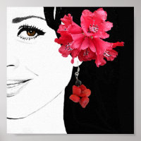 Belle illustration de mode joli visage fille