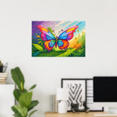 Poster Belle illustration de papillon artistique (Bureau à domicile)