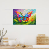 Poster Belle illustration de papillon artistique (Cuisine)