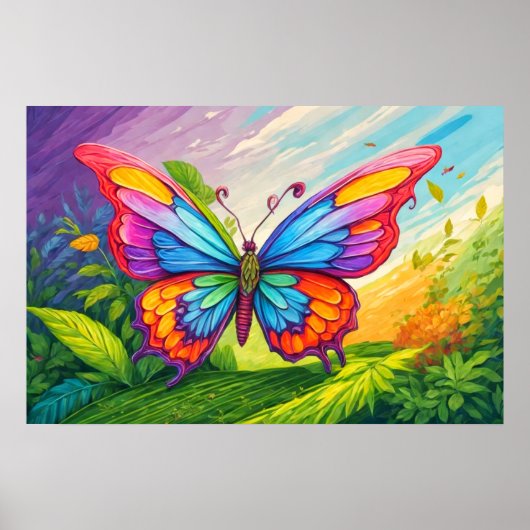 Poster Belle illustration de papillon artistique (Devant)