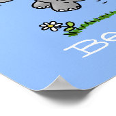 Poster Belle illustration de saut d'éléphant bébé (Coin)
