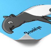 Poster Belle illustration de tapir de dessin animé (Coin)
