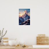 Poster Belle illustration du paysage de montagne (Cuisine)