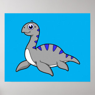 Poster Belle Illustration D'Un Monstre Loch Ness.
