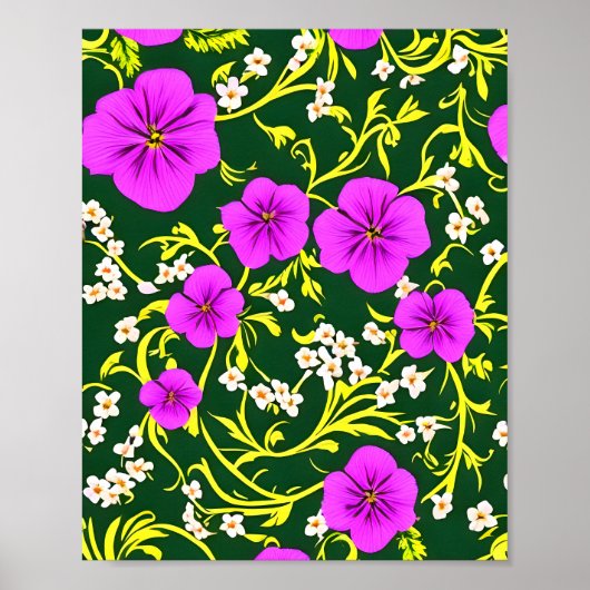 Poster Belle illustration d'un motif de flux violet (Devant)