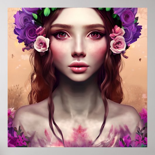 Poster Belle Imaginaire Enchantress Art AI (Devant)
