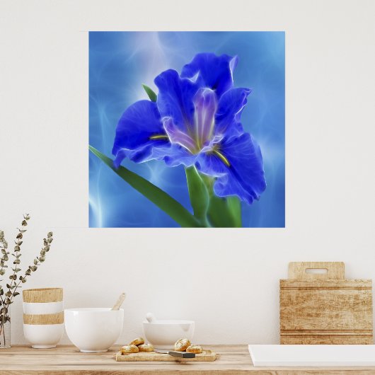 Poster Belle iris fractale et son sens (Cuisine)