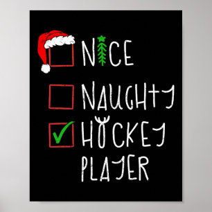 Poster Belle Joueuse de hockey Naughty Costume de Noël dr