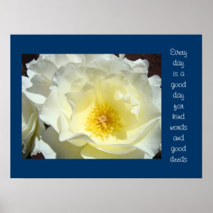Poster Belle journée pour les mots gentils et les roses d