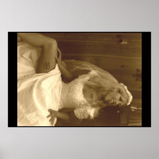 Poster Belle Lesbienne en robe Mariage 02 (Devant)