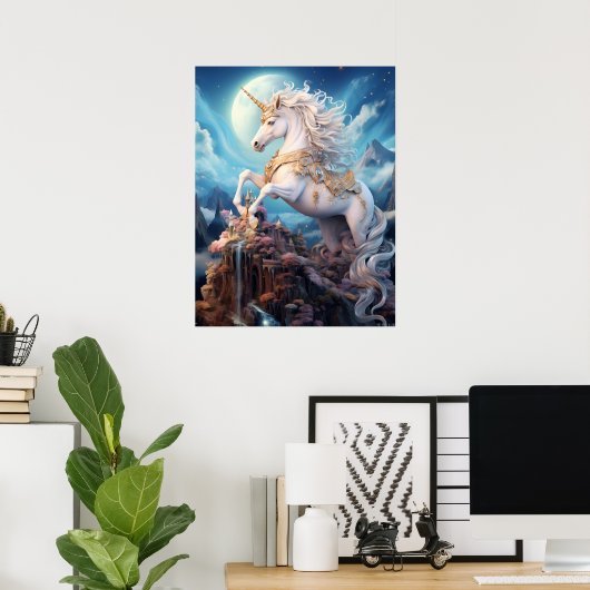 Poster Belle licorne (Bureau à domicile)
