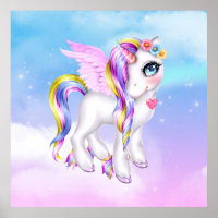 Belle licorne avec Rainbow Mane & Tail