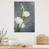 Poster Belle Lisianthus Fleurs Blanches (Cuisine)