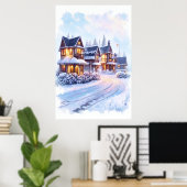 Poster Belle maison unique | Art AI (Bureau à domicile)