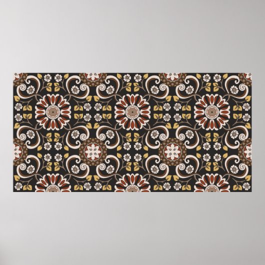 Poster Belle médaille islamique sans couture texti motif (Devant)