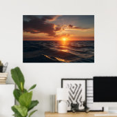 Poster Belle mer au coucher du soleil (Bureau à domicile)