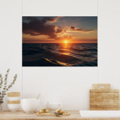 Poster Belle mer au coucher du soleil (Cuisine)