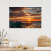 Poster Belle mer au coucher du soleil (Cuisine)