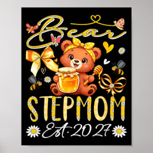 Poster Belle-mère Est 2027 Nœud Papillon Floral Fête Des