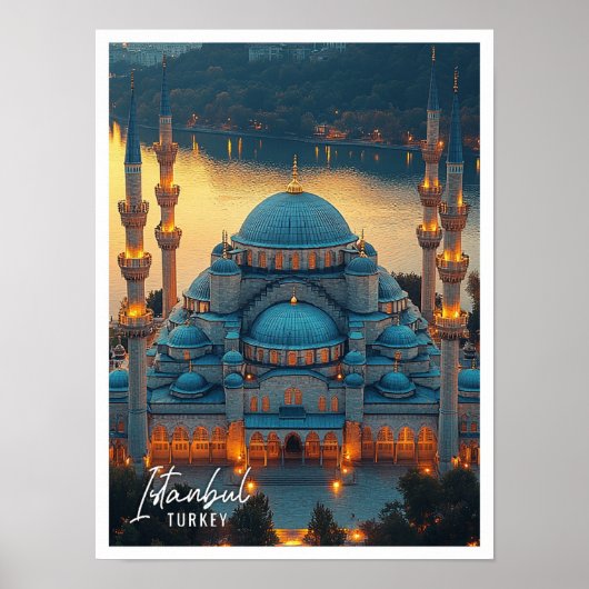 Poster Belle Mosquée Bleue Istanbul Turquie (Devant)
