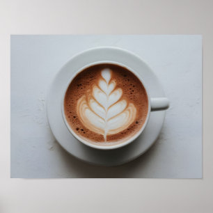Poster Belle mousse de lait Latte Art sur cacao chaud