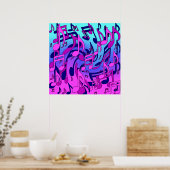 Poster Belle Musique Notes musicales Upbeat Rose violet (Cuisine)