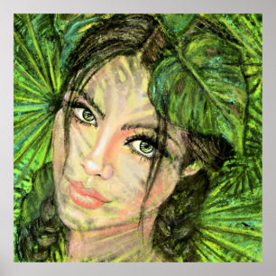 Poster Belle nature Art féminin - Peinture originale