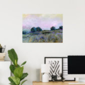Poster Belle nature Bleu Purple Meadow Paysage Art (Bureau à domicile)