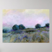Poster Belle nature Bleu Purple Meadow Paysage Art (Devant)