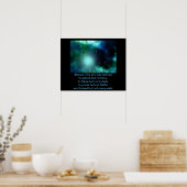 Poster Belle Nebula verte avec citation (Cuisine)
