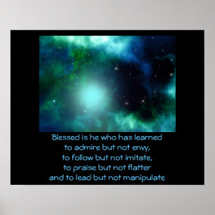 Poster Belle Nebula verte avec citation