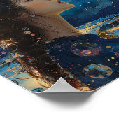 Poster Belle Nuit de Fille à l'océan Médias mixtes (Coin)