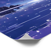 Poster Belle nuit de pleine lune scintillante (Coin)