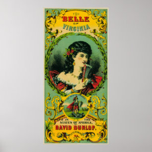 Poster Belle of Virginia Tobacco LabelPetersburg, VA
