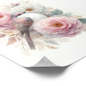 Poster Belle  Oiseau & Art de Roses (Coin)