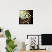 Poster Belle Orchidées Blanches Bouquet Floral (Bureau à domicile)