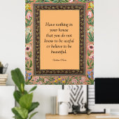 Poster Belle ou utile, citations de William Morris, (Bureau à domicile)