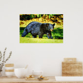 Poster Belle Ours Noir Faune Aquarelle Peintures (Cuisine)