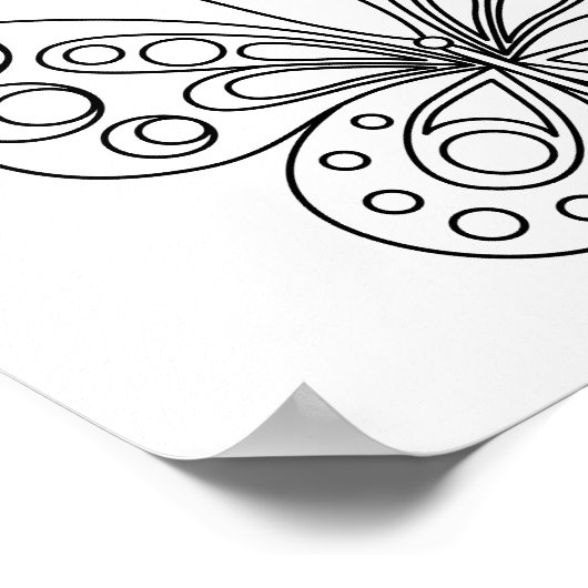 Poster Belle page de coloration papillon (Coin)