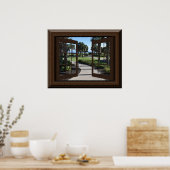 Poster Belle Palmiers Tropicaux Relaxant Fake Window (Cuisine)