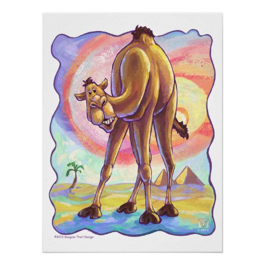 Poster Belle Parade Animale Camel Art (Devant)