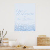 Poster Belle Parties scintillant Bleue Bienvenue (Cuisine)