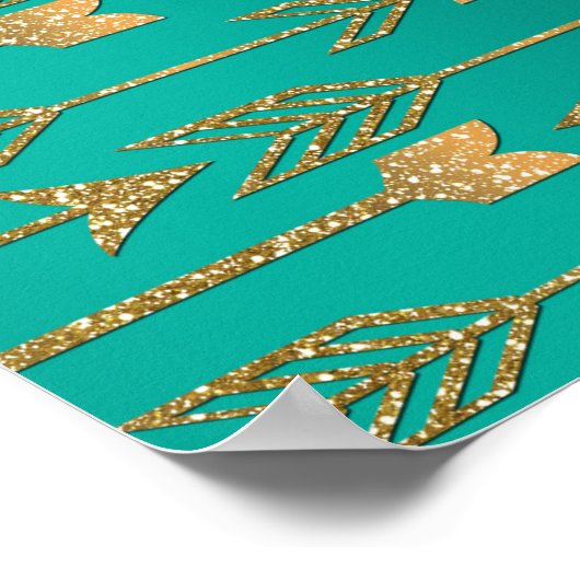 Poster Belle parties scintillant en faux or tendance flèc (Coin)