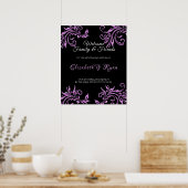 Poster Belle Parties scintillant rose tourbillons Mariage (Cuisine)