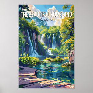 Poster Belle patrie Croatie Lacs de Plitvice